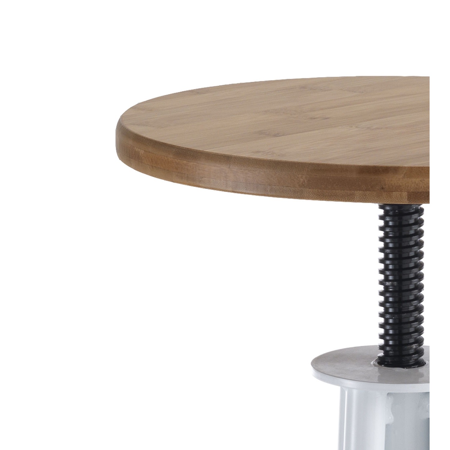 Tomasucci sgabello regolabile a vite PAJO - seduta realizzata in legno finitura Rovere Ø31 - struttura realizzata in metallo Bianco Lucido