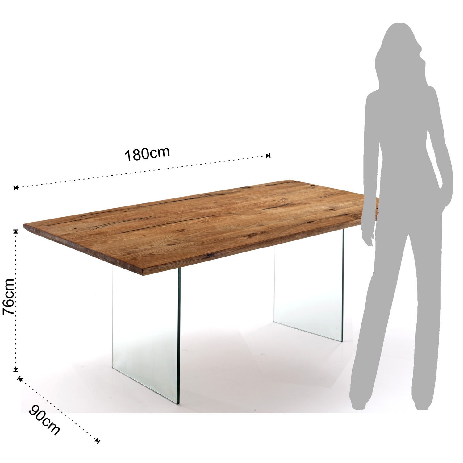 Tomasucci tavolo / scrivania FLOAT - gambe in vetro temprato sp.15 mm 