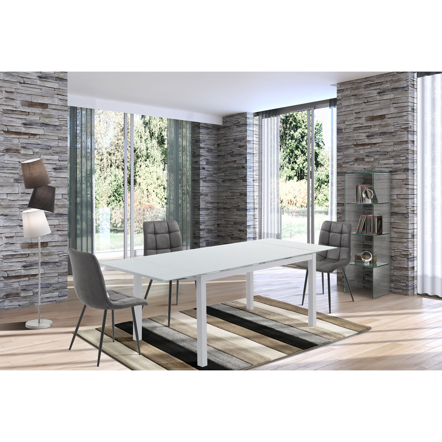 Tomasucci tavolo allungabile NEW DAILY 140 - WHITE - struttura realizzata in metallo verniciato bianco opaco 