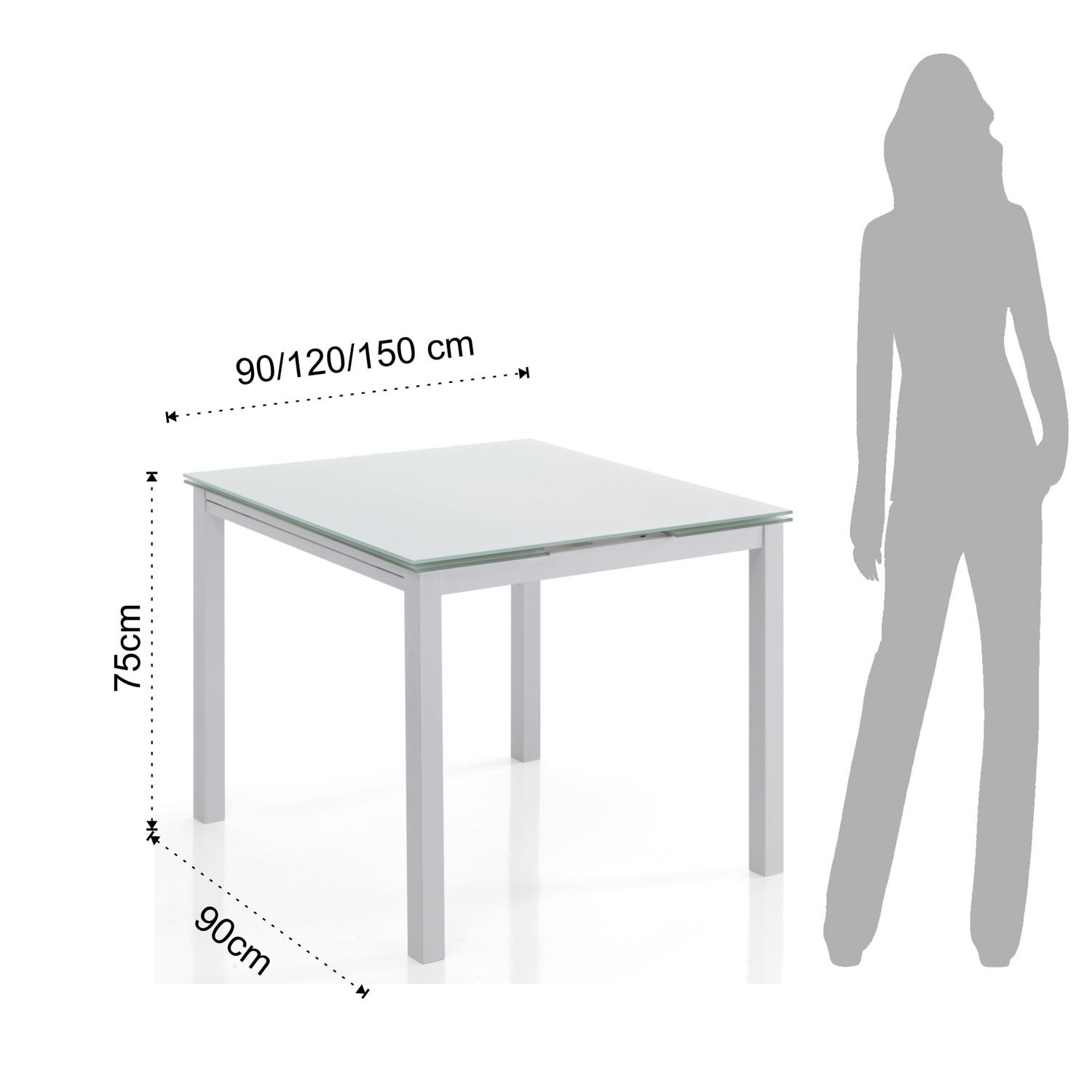 Tomasucci tavolo allungabile NEW DAILY 90 WHITE - struttura realizzata in metallo verniciato bianco opaco 