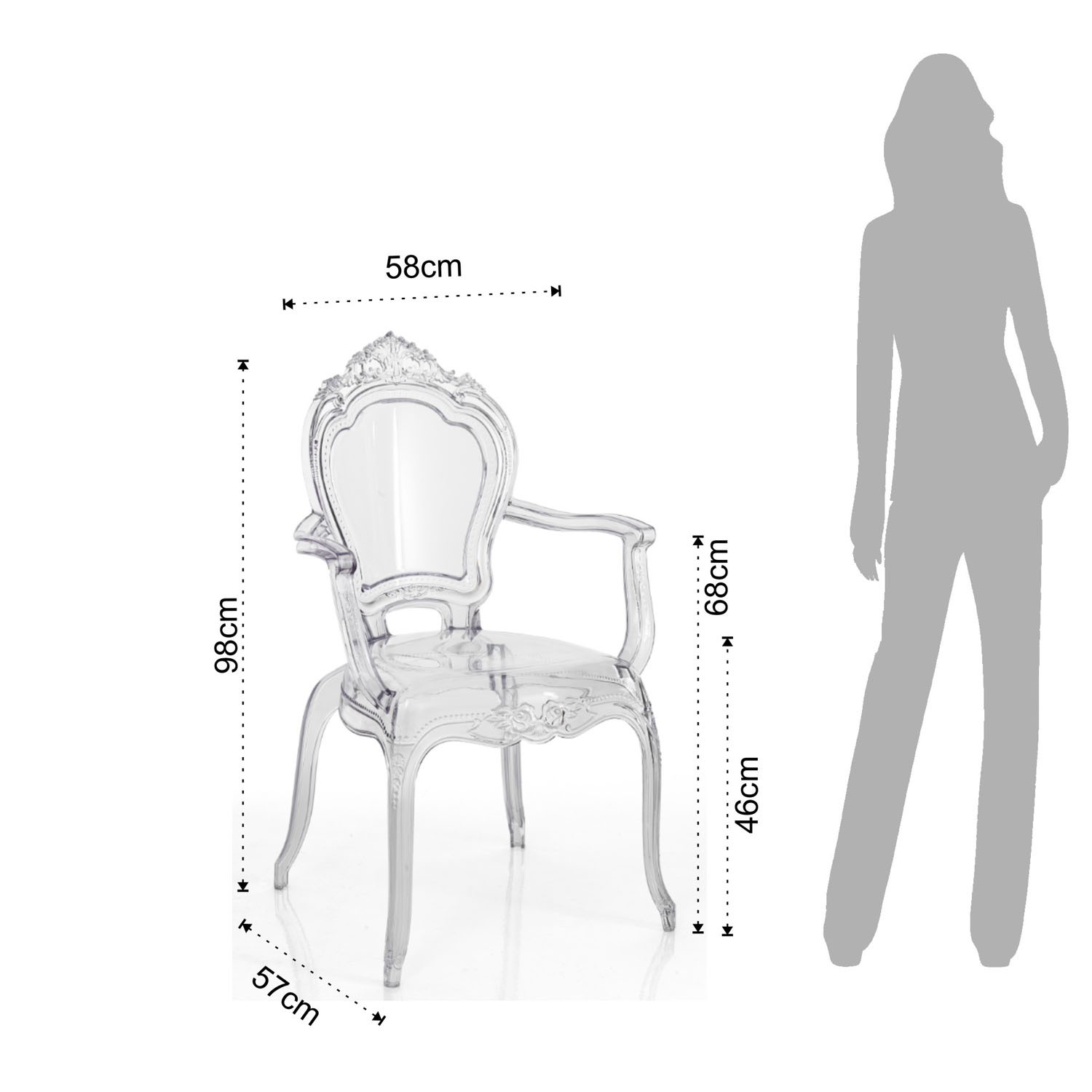 Tomasucci Set da 2 - sedia con braccioli da interno / esterno 