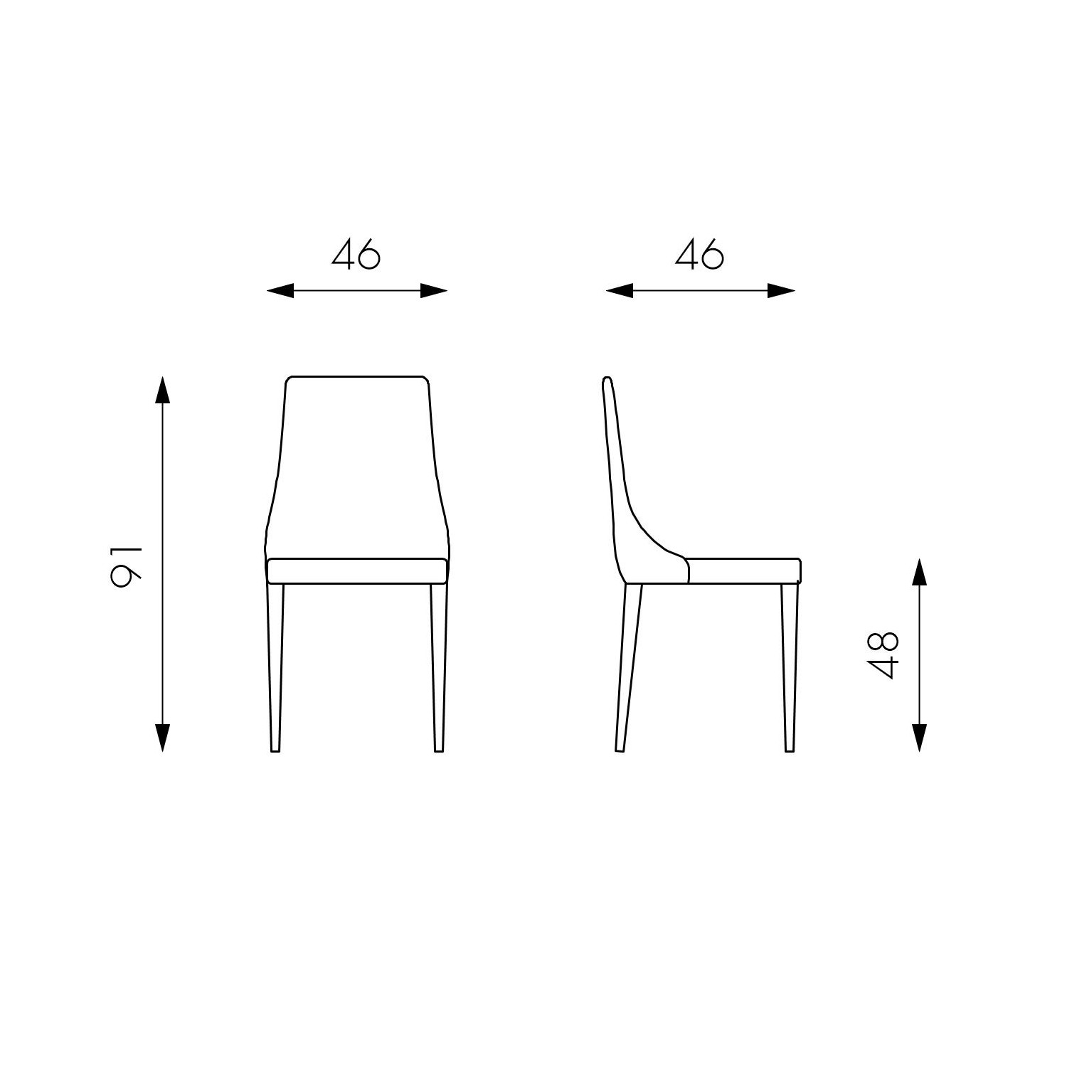 design twist sedia in similpelle myriam - set da 2
