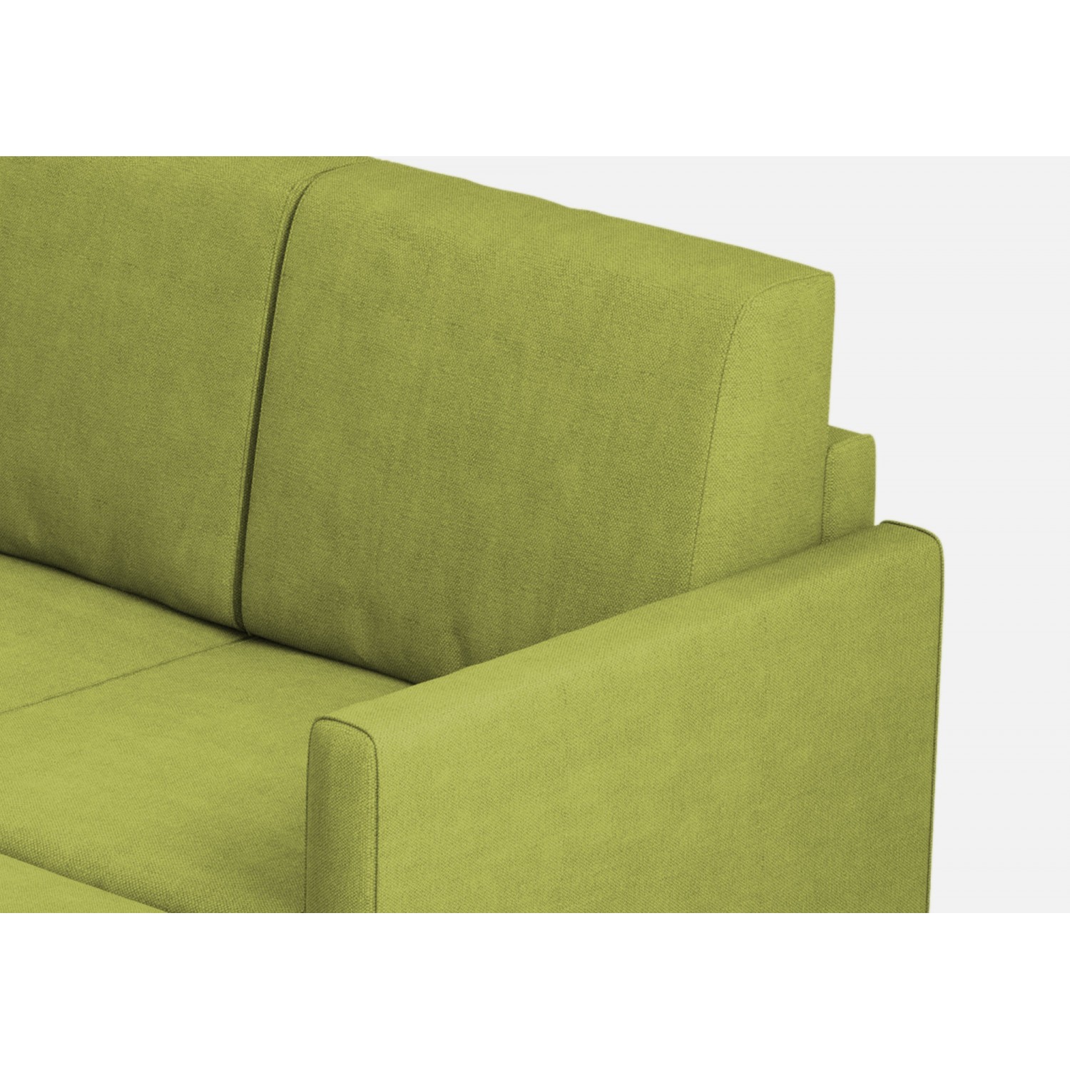 Ityhome Divano Karay 2 posti (due sedute da 60cm) + pouf misure esterne L.138 P.155 colore verde