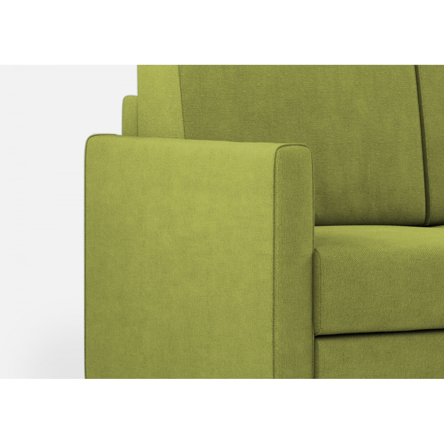 Ityhome Divano Karay 2 posti (due sedute da 60cm) + pouf misure esterne L.138 P.155 colore verde