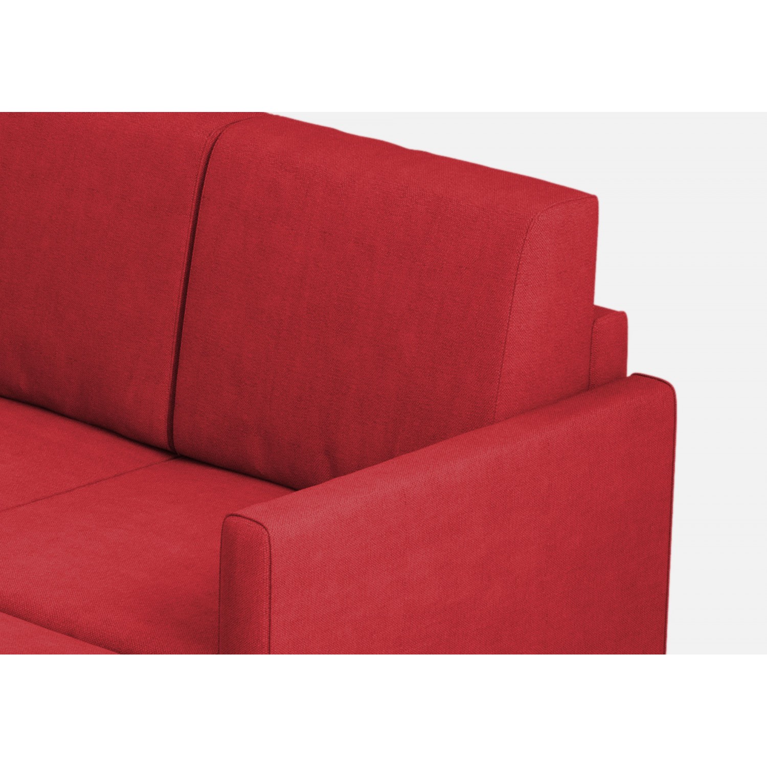 Ityhome Divano Karay 2 posti (due sedute da 60cm) + pouf misure esterne L.138 P.155 colore rosso