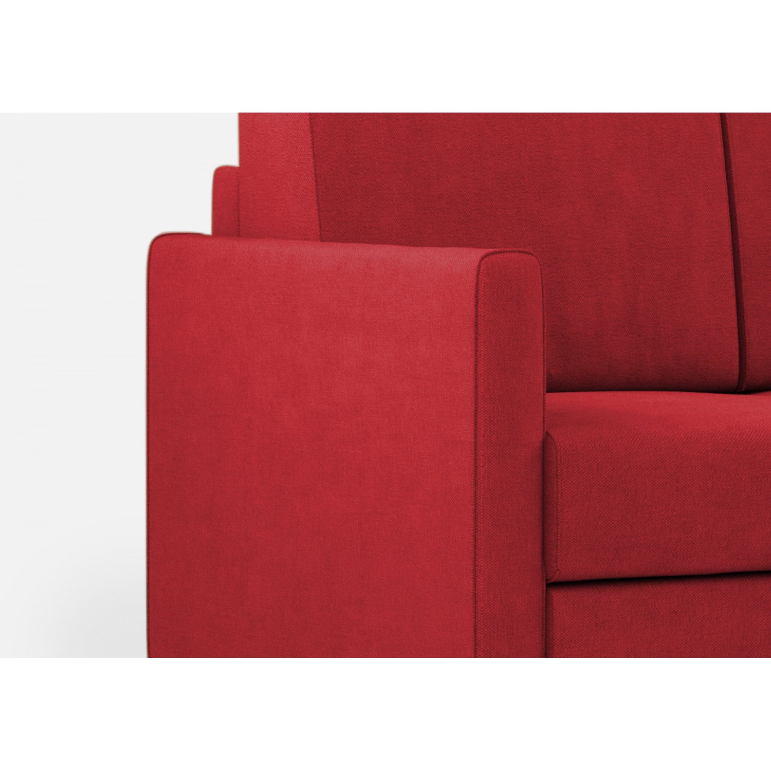 Ityhome Divano Karay 2 posti (due sedute da 60cm) + pouf misure esterne L.138 P.155 colore rosso