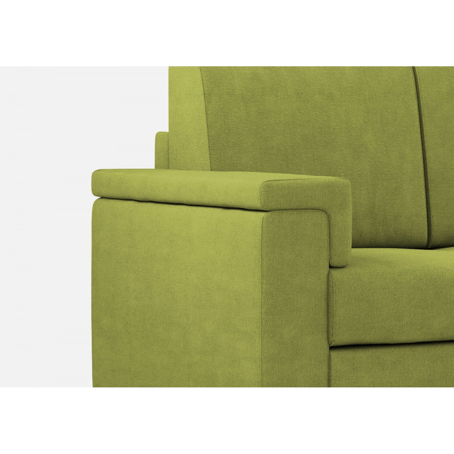 Ityhome Divano Marrak 2 posti (due sedute da 60cm) + pouf misure esterne L.148 P.155 colore verde