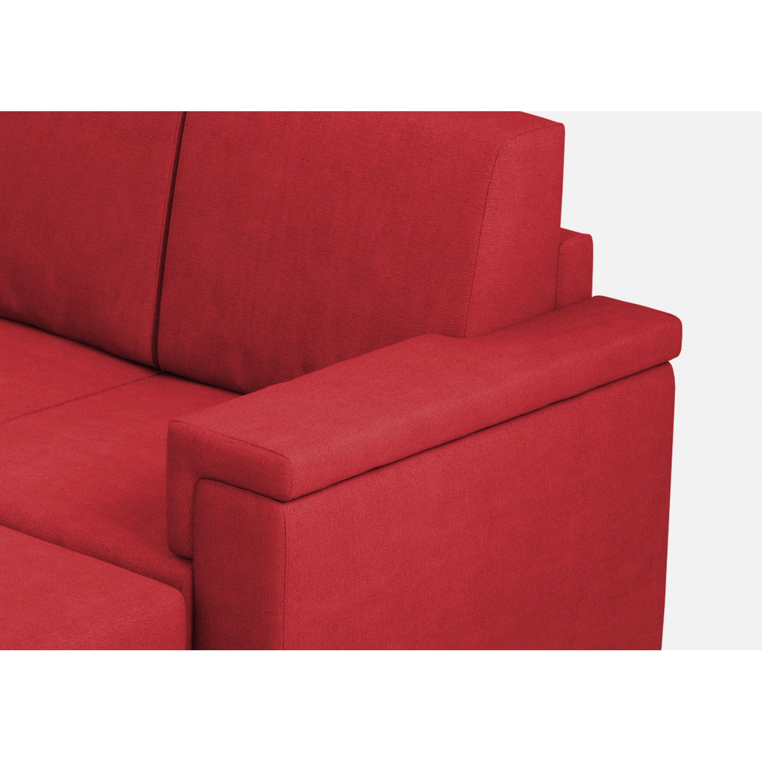 Ityhome Divano Marrak 2 posti (due sedute da 60cm) + pouf misure esterne L.148 P.155 colore rosso