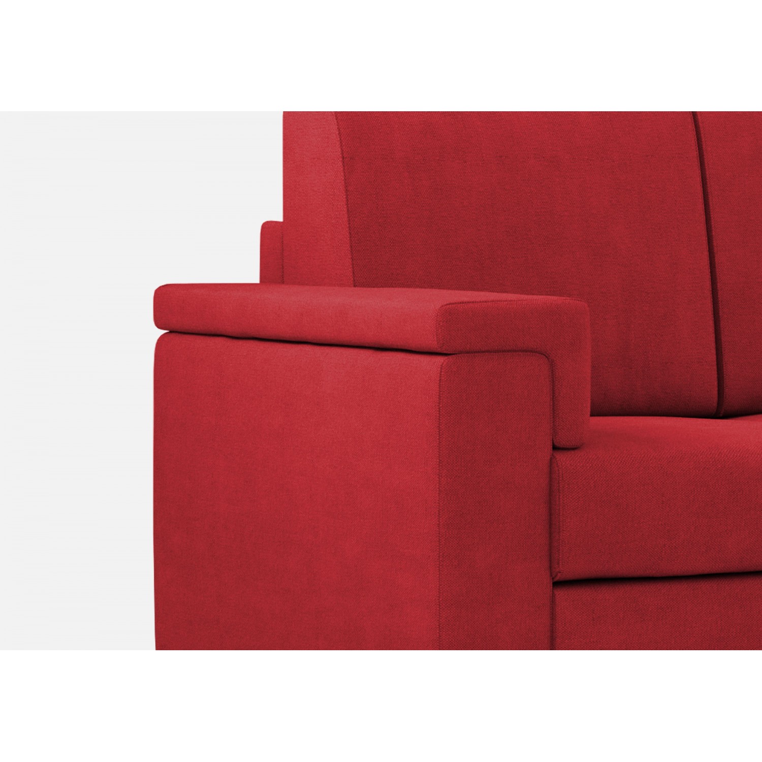 Ityhome Divano Marrak 2 posti (due sedute da 60cm) + pouf misure esterne L.148 P.155 colore rosso