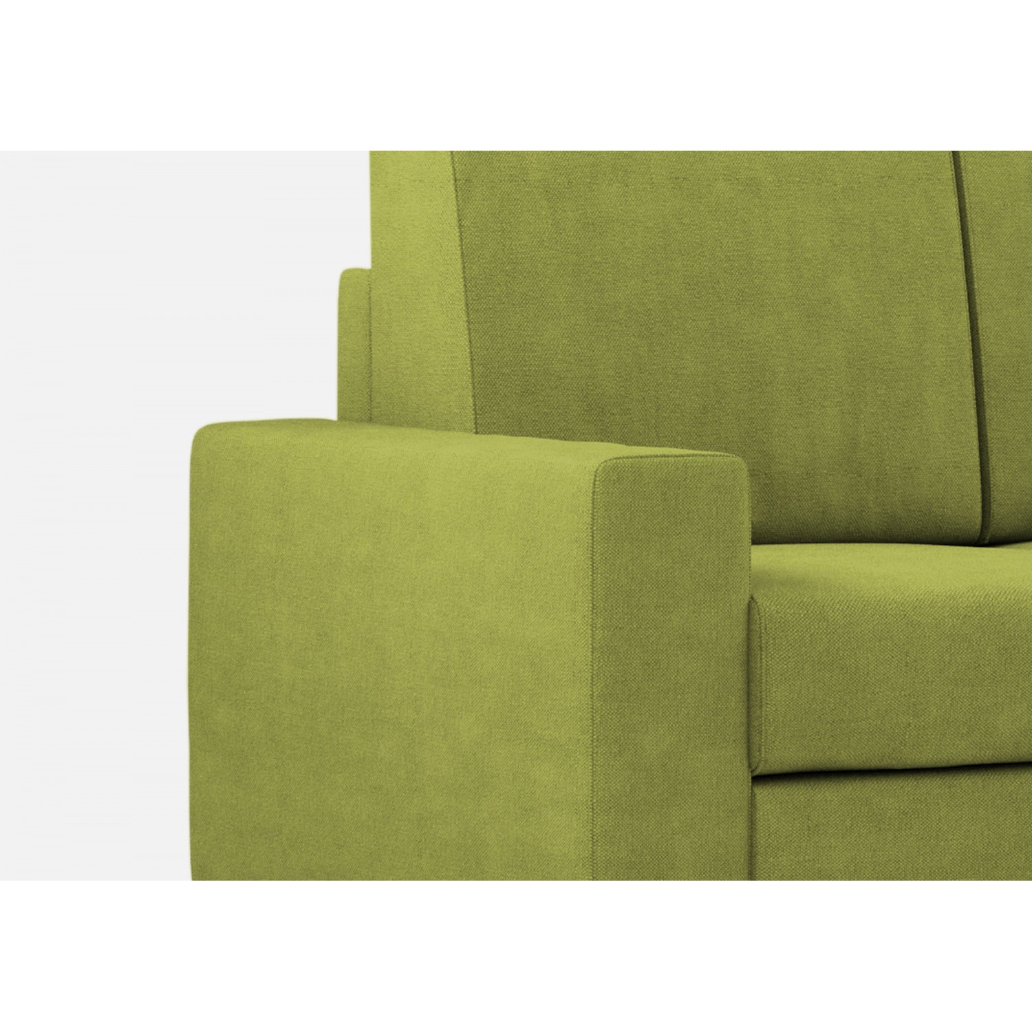 Ityhome Divano Sakar 2 posti (due sedute da 60cm) + pouf misure esterne L.148 P.155 colore verde