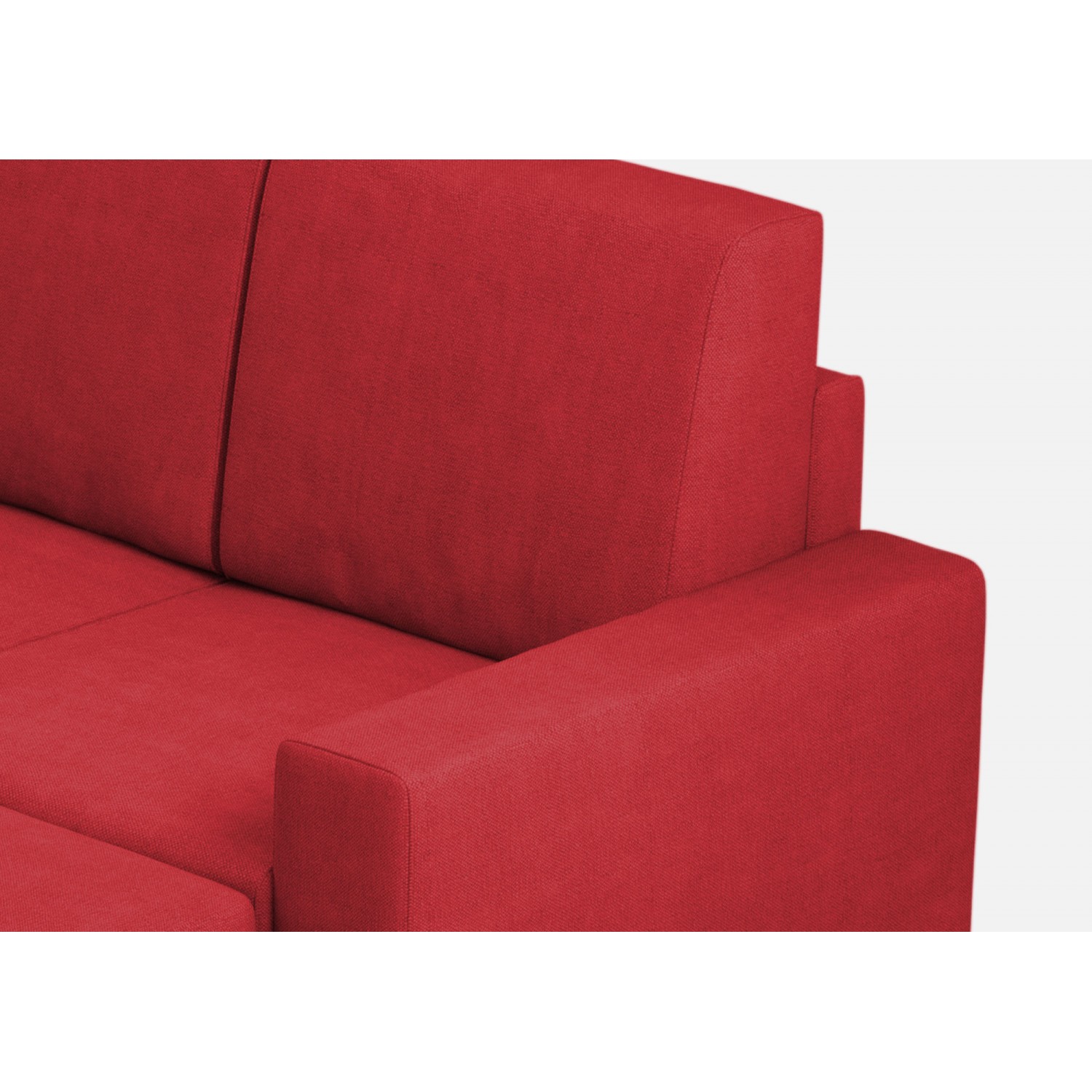 Ityhome Divano Sakar 2 posti (due sedute da 60cm) + pouf misure esterne L.148 P.155 colore rosso