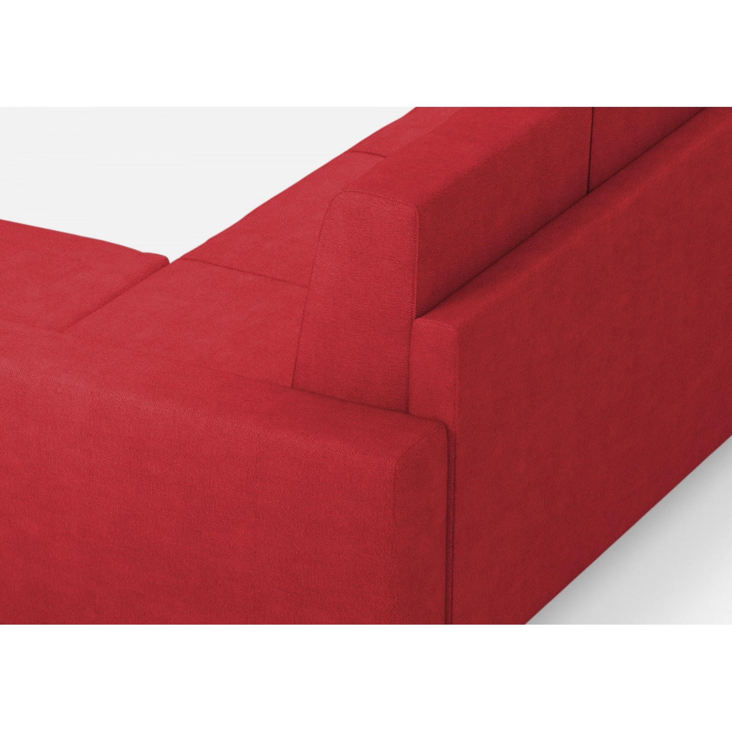 Ityhome Divano Sakar 2 posti (due sedute da 60cm) + pouf misure esterne L.148 P.155 colore rosso