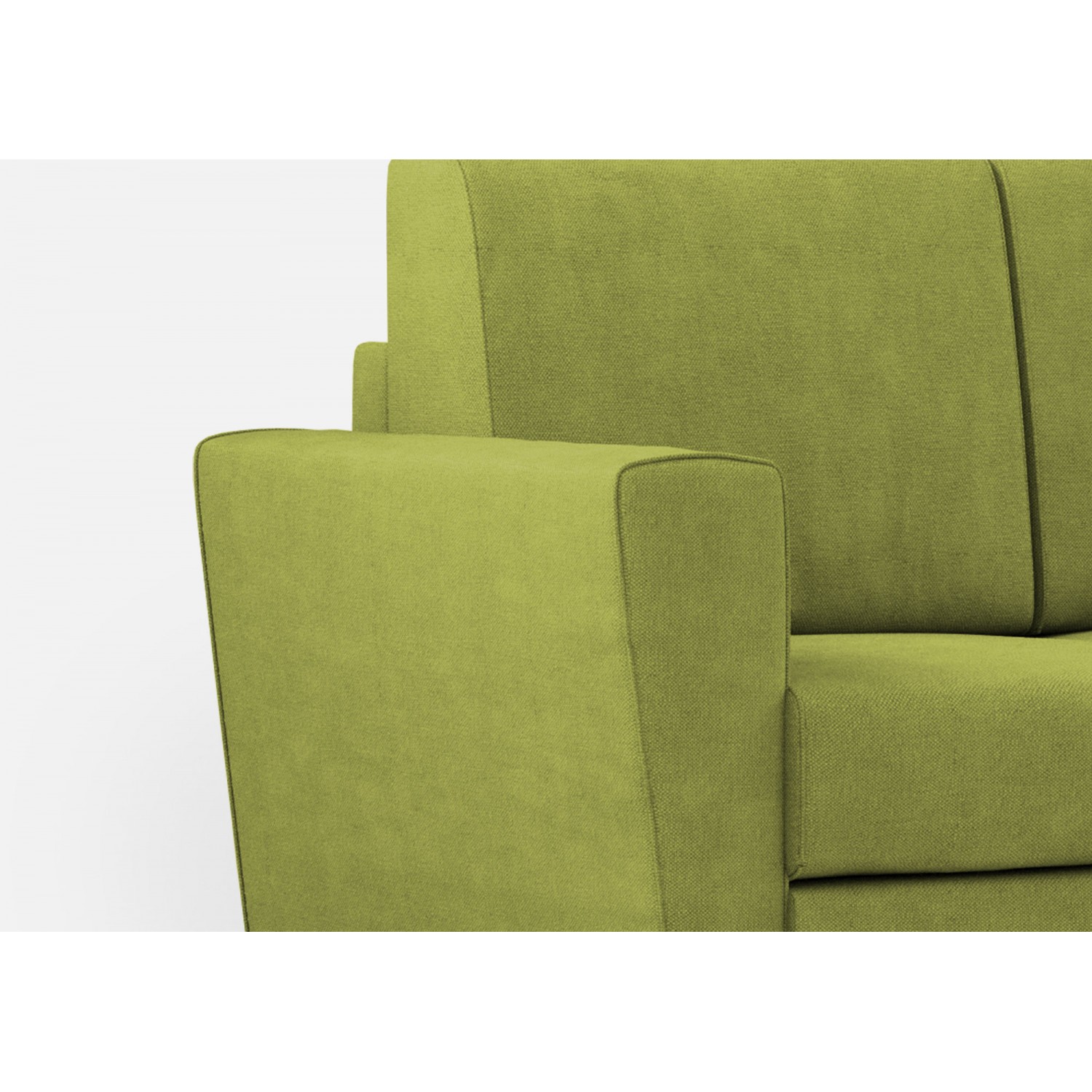Ityhome Divano Yasel 2 posti (due sedute da 60cm) + pouf misure esterne L.152 P.155 colore verde