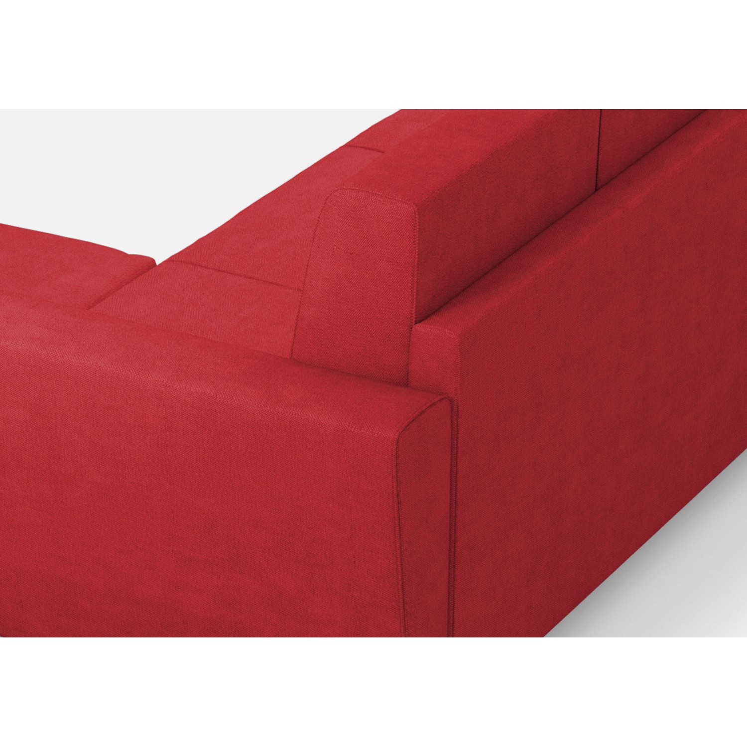 Ityhome Divano Yasel 2 posti (due sedute da 60cm) + pouf misure esterne L.152 P.155 colore rosso