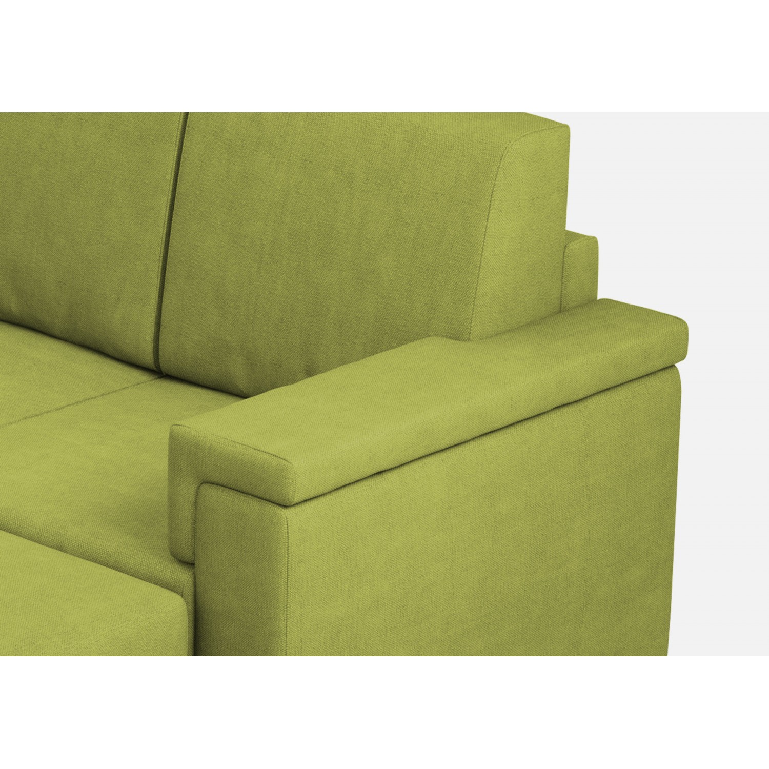 Ityhome Divano Marrak 3 posti (tre sedute da 60cm) + pouf misure esterne L.208 P.155 colore verde