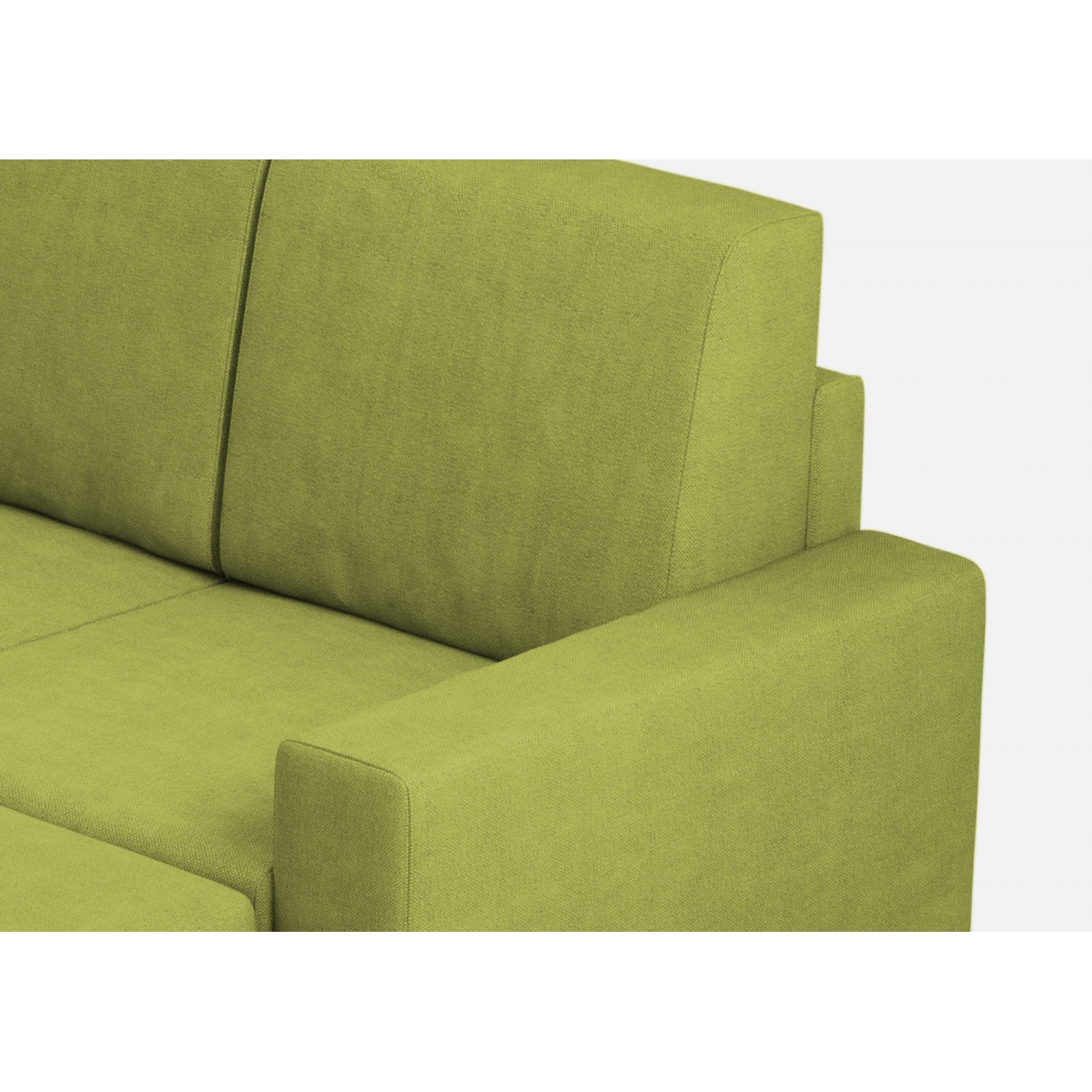 Ityhome Divano Sakar 3 posti (tre sedute da 60cm) + pouf misure esterne L.208 P.155 colore verde