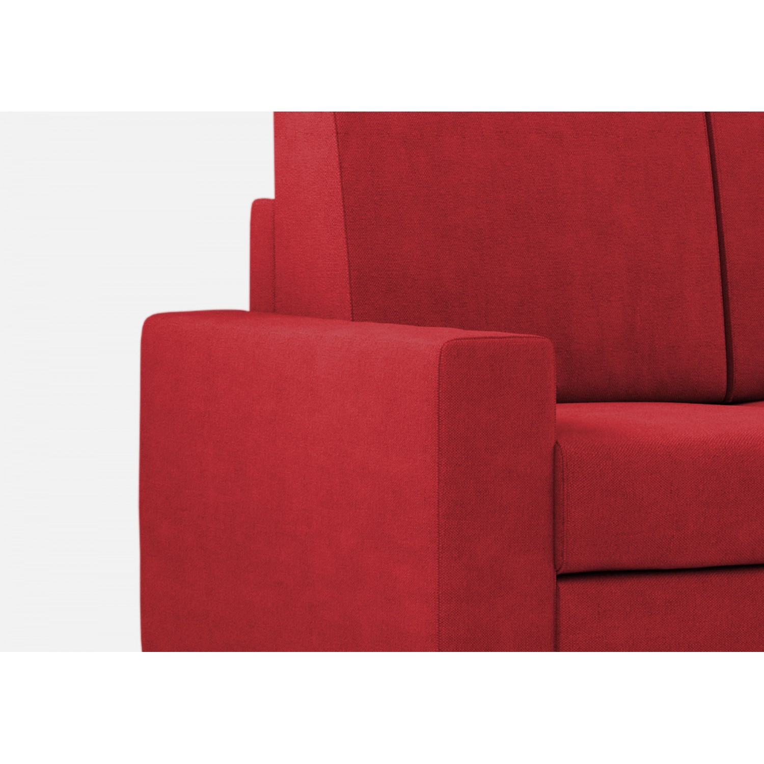 Ityhome Divano Sakar 3 posti (tre sedute da 60cm) + pouf misure esterne L.208 P.155 colore rosso
