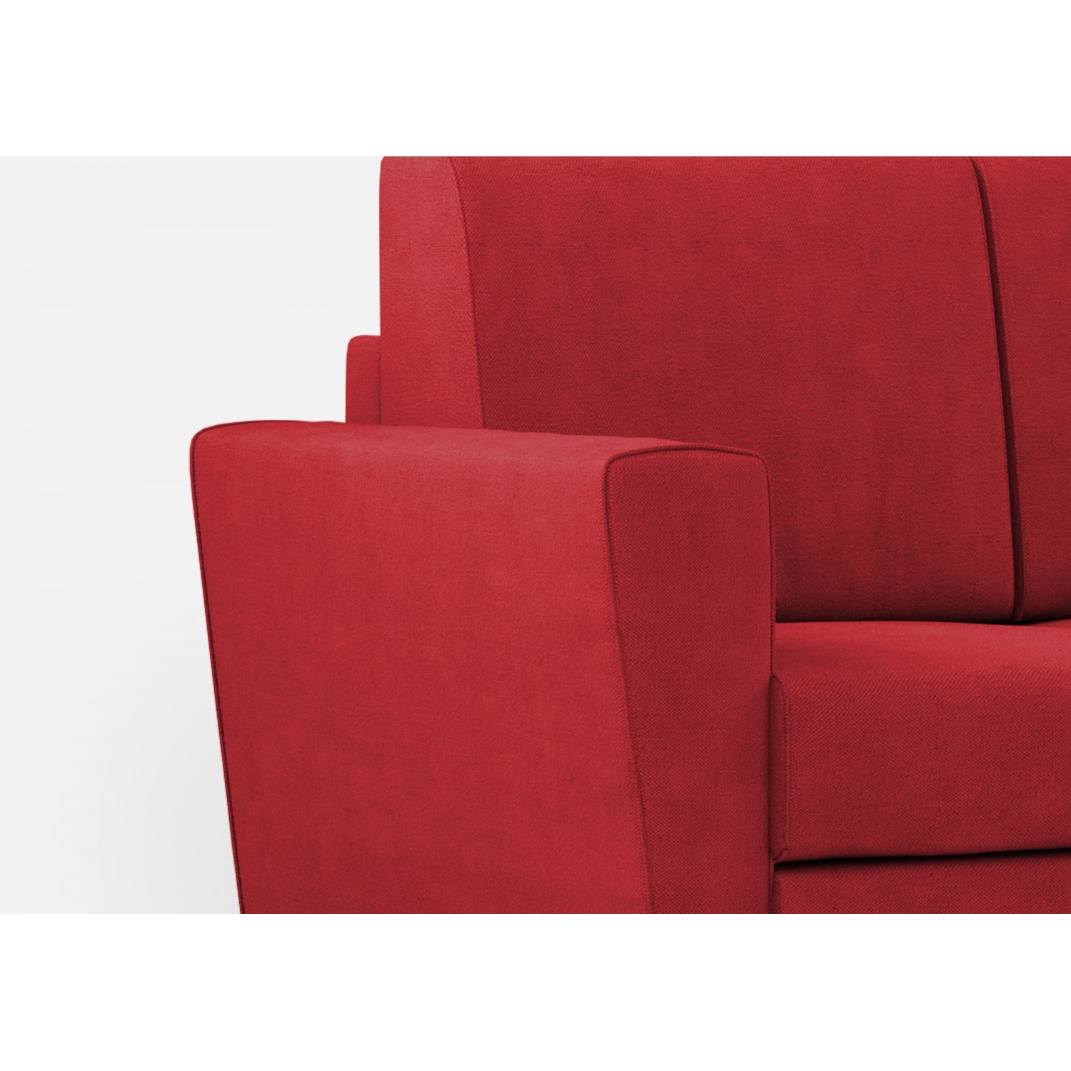 Ityhome Divano Yasel 3 posti (tre sedute da 60cm) + pouf misure esterne L.212 P.155 colore rosso