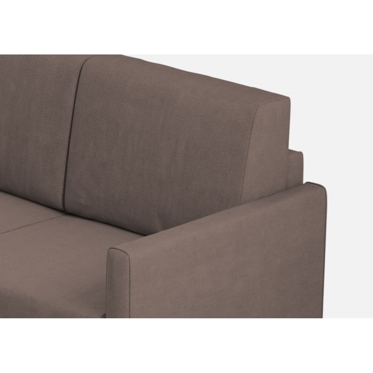 Ityhome Divano Karay 2 posti (due sedute da 60cm)+ angolo + divano 2 posti (due sedute da 60cm) misure esterne L.221x221 colore talpa