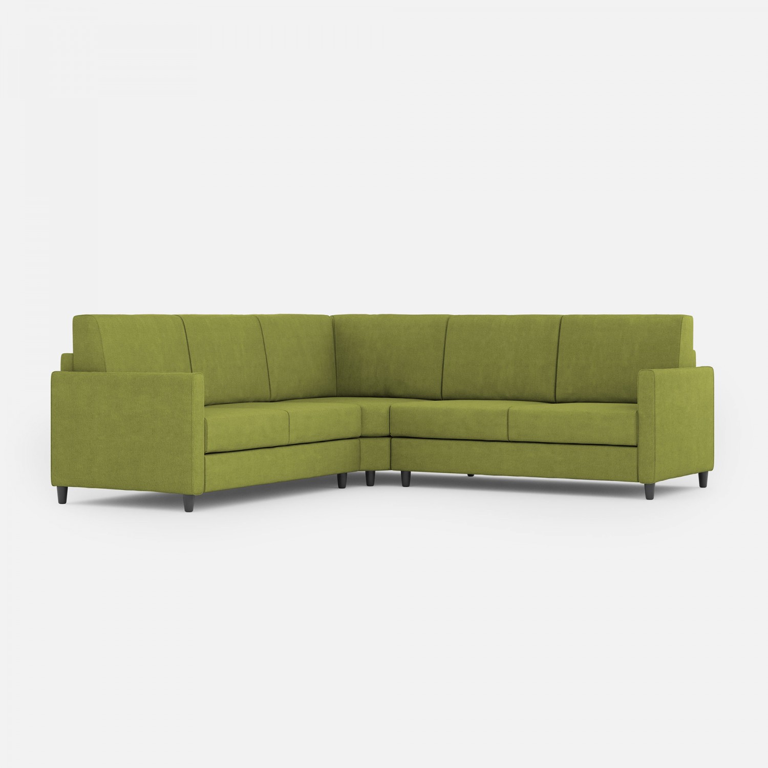 Ityhome Divano Karay 2 posti medio (due sedute da 70cm) + angolo + divano 2 posti medio (due sedute da 70cm) misure esterne L.241x241 colore verde