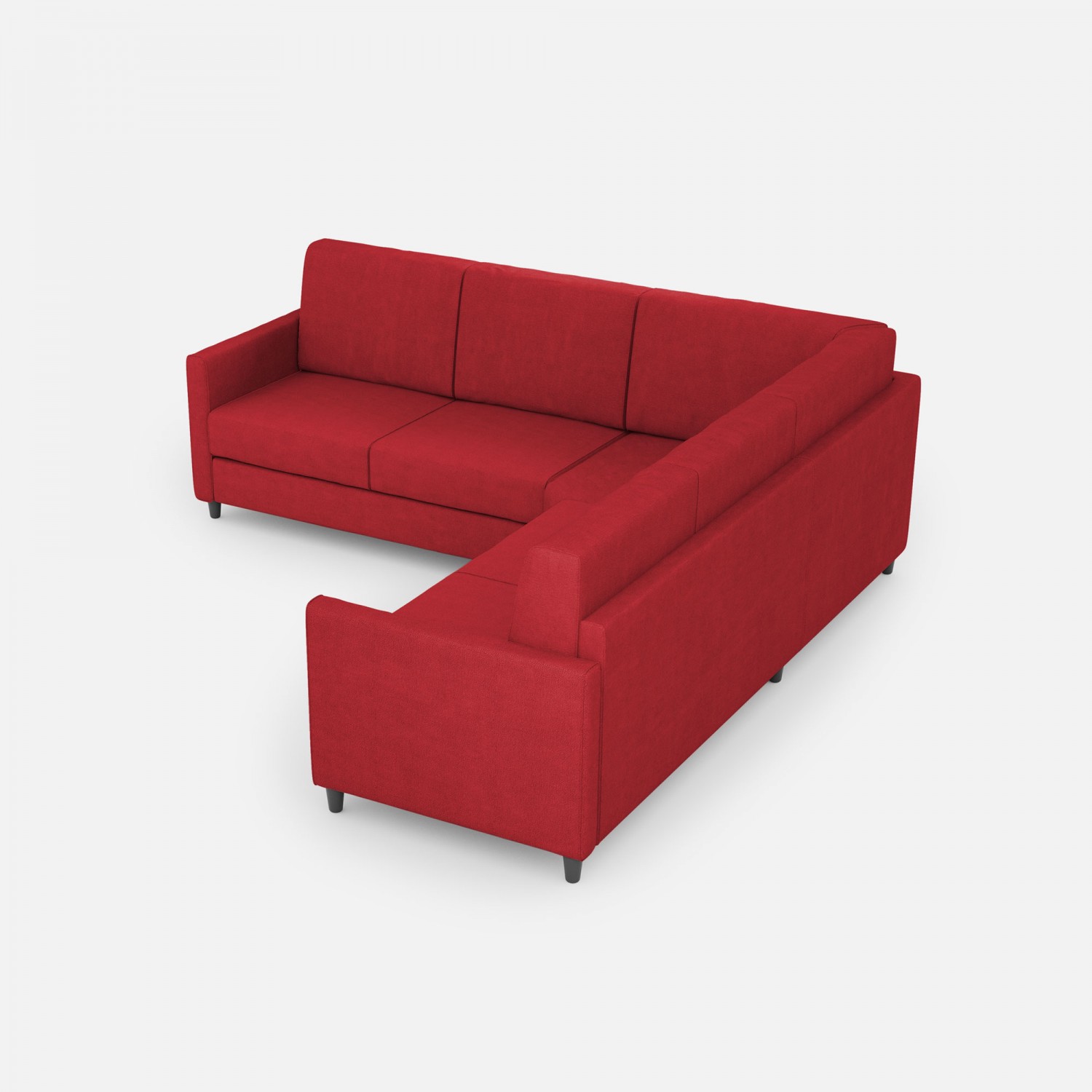 Ityhome Divano Karay 2 posti medio (due sedute da 70cm) + angolo + divano 2 posti medio (due sedute da 70cm) misure esterne L.241x241 colore rosso