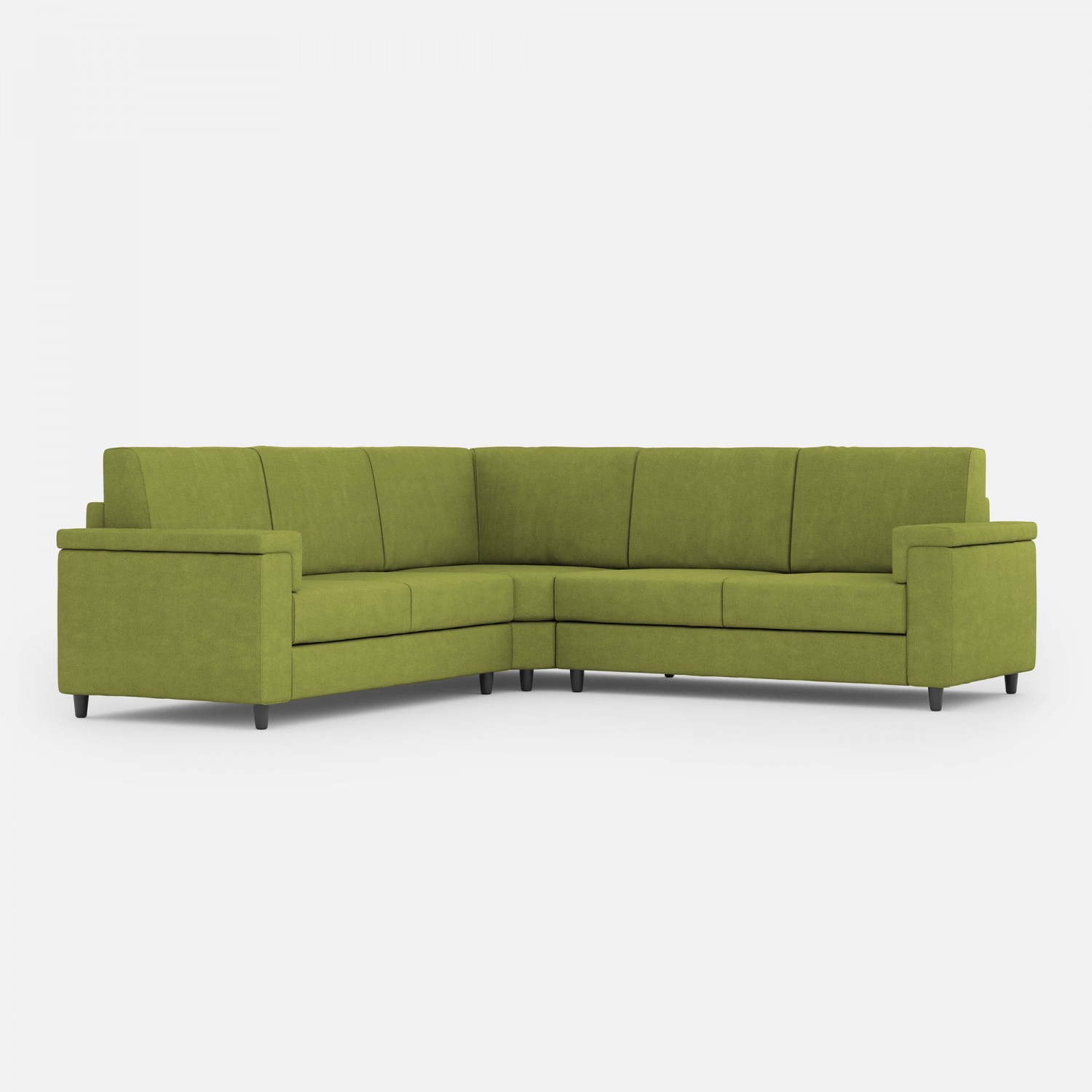 Ityhome Divano Marrak 2 posti medio (due sedute da 70cm) + angolo + divano 2 posti medio (due sedute da 70cm) misure esterne L.246x246 colore verde