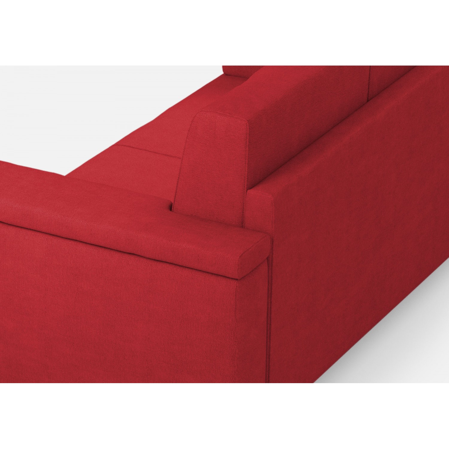 Ityhome Divano Marrak 2 posti medio (due sedute da 70cm) + angolo + divano 2 posti medio (due sedute da 70cm) misure esterne L.246x246 colore rosso
