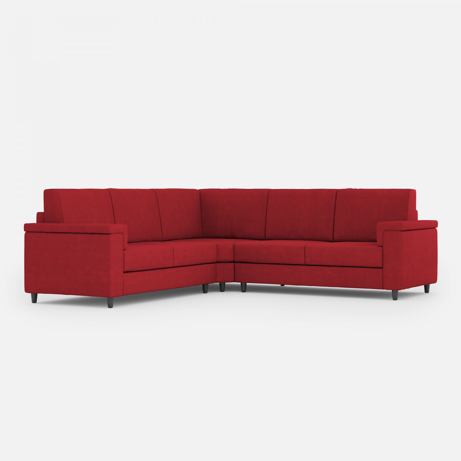 Ityhome Divano Marrak 2 posti (due sedute da 60cm)+ angolo + divano 2 posti (due sedute da 60cm) misure esterne L.226x226 colore rosso