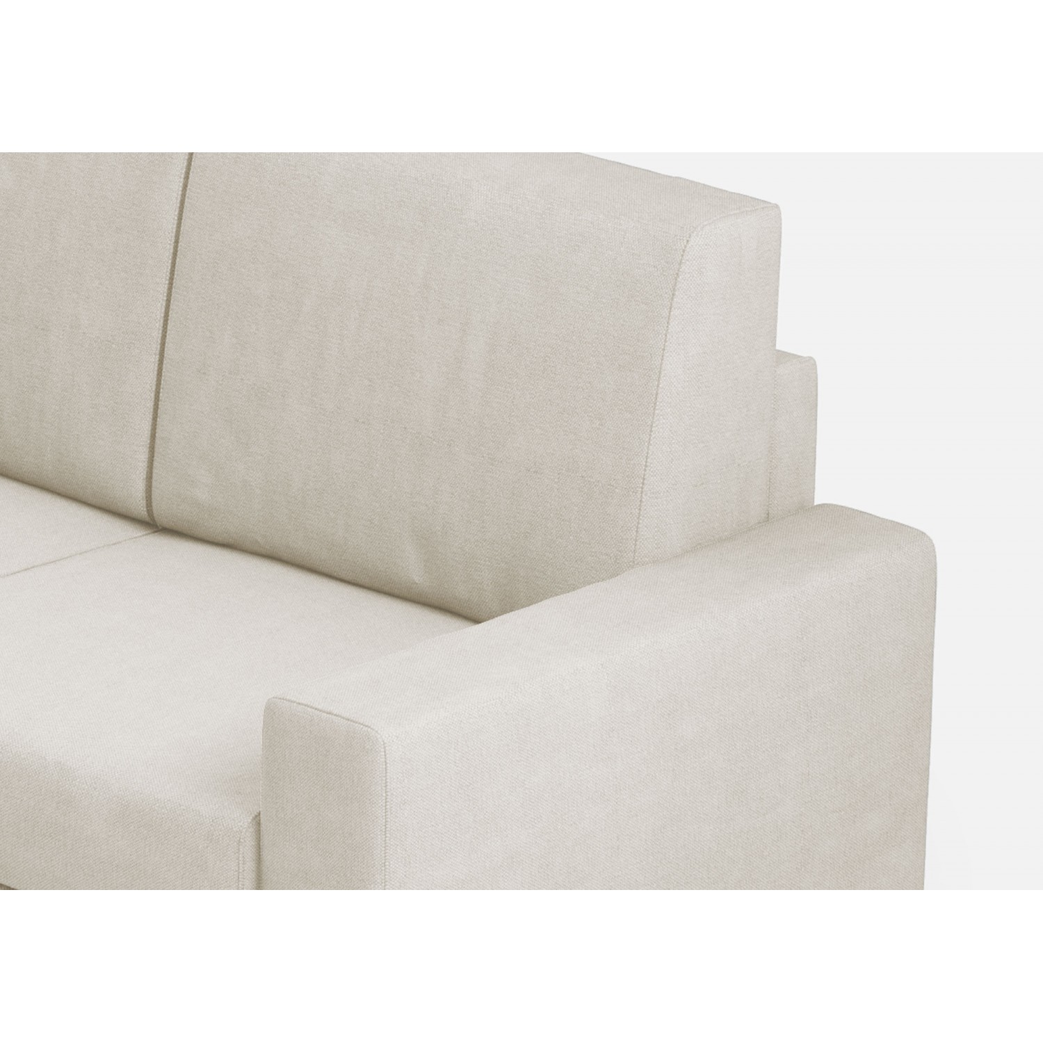 Ityhome Divano Sakar 2 posti medio (due sedute da 70cm) + angolo + divano 2 posti medio (due sedute da 70cm) misure esterne L.246x246 colore latte