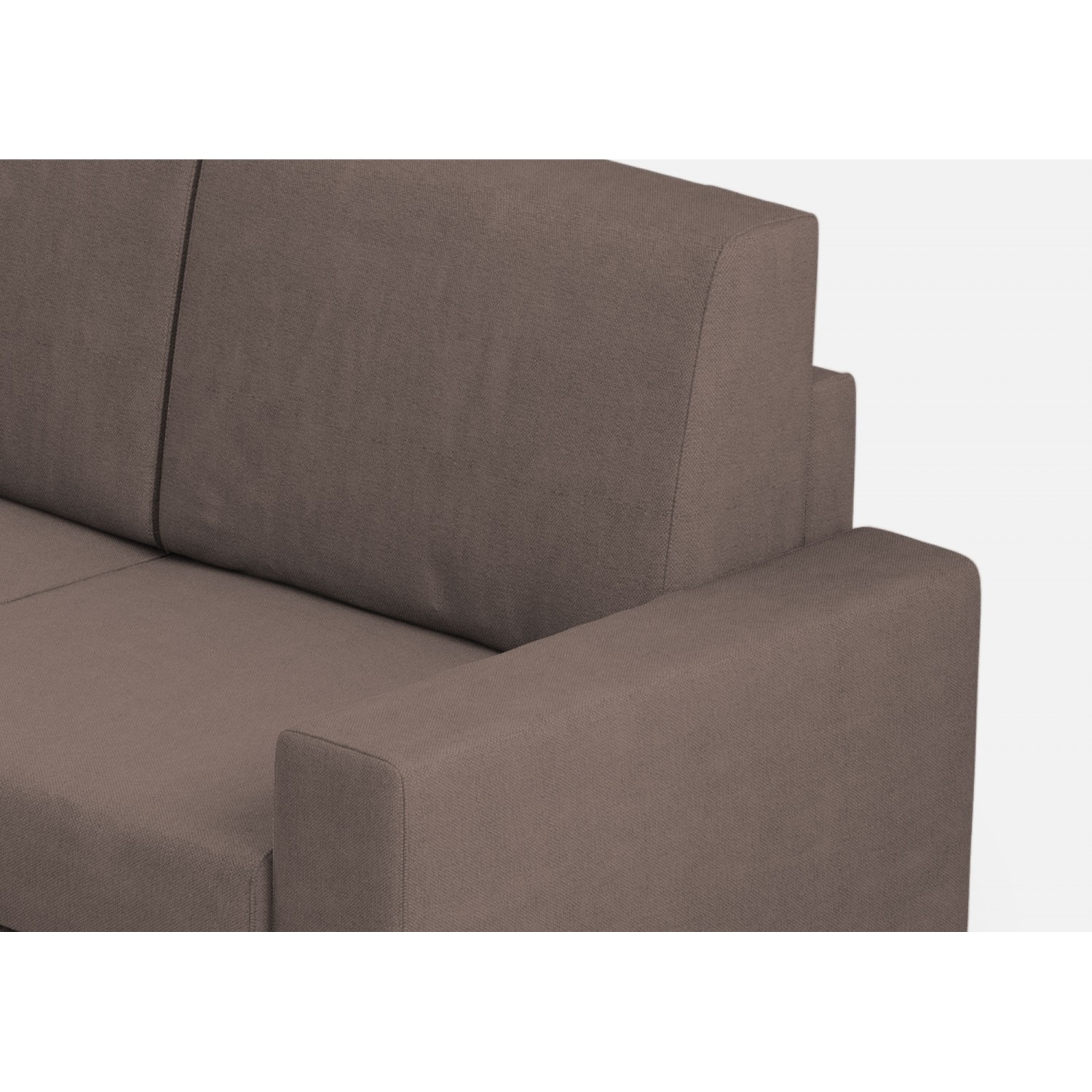 Ityhome Divano Sakar 2 posti medio (due sedute da 70cm) + angolo + divano 2 posti medio (due sedute da 70cm) misure esterne L.246x246 colore talpa
