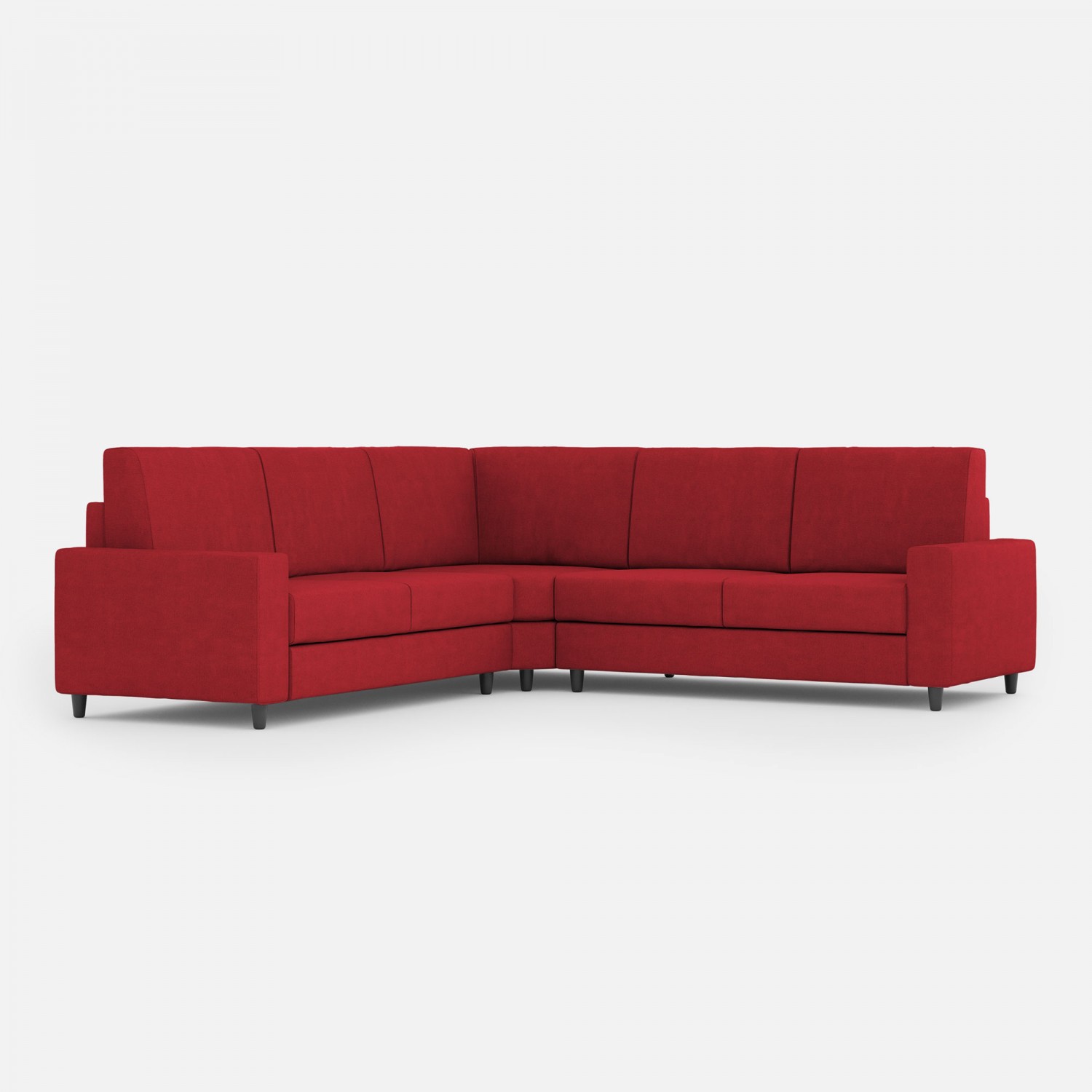 Ityhome Divano Sakar 2 posti medio (due sedute da 70cm) + angolo + divano 2 posti medio (due sedute da 70cm) misure esterne L.246x246 colore rosso