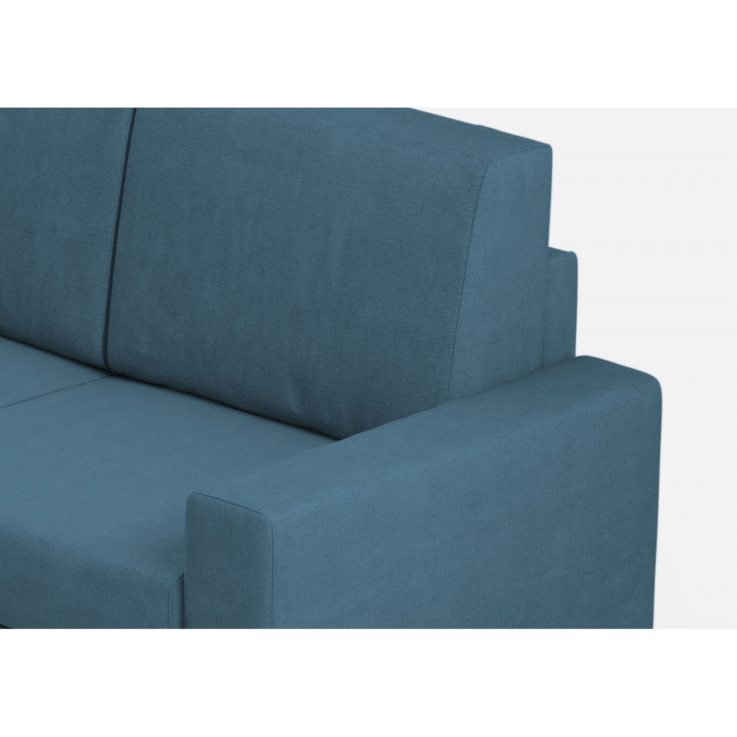 Ityhome Divano Sakar 2 posti medio (due sedute da 70cm) + angolo + divano 2 posti medio (due sedute da 70cm) misure esterne L.246x246 colore avio