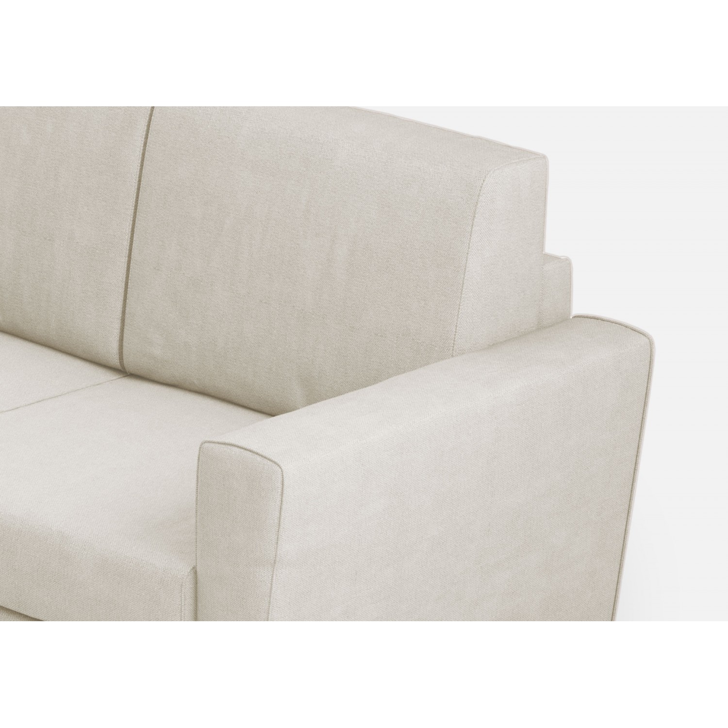 Ityhome Divano Yasel 2 posti (due sedute da 60cm)+ angolo + divano 2 posti (due sedute da 60cm) misure esterne L.228x228 latte