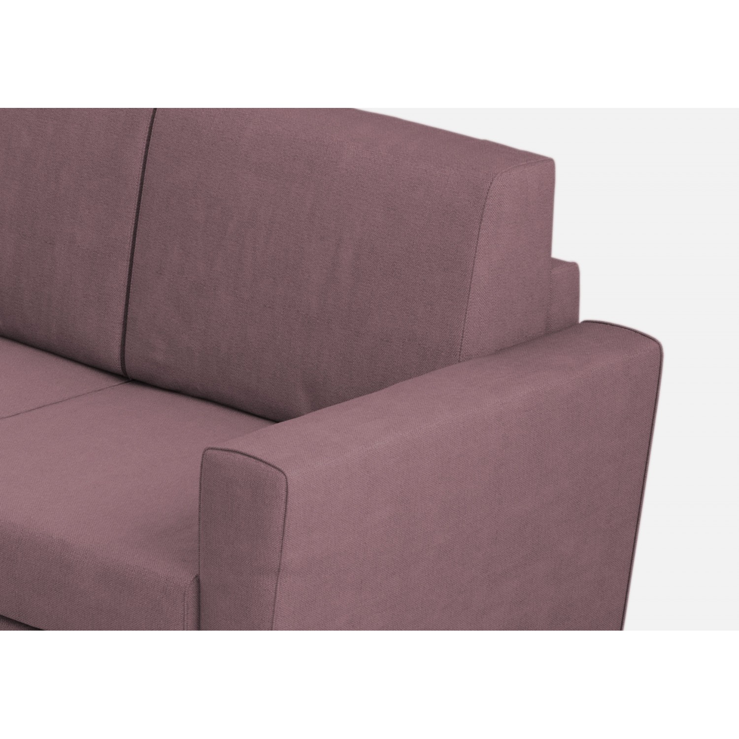 Ityhome Divano Yasel 2 posti (due sedute da 60cm)+ angolo + divano 2 posti (due sedute da 60cm) misure esterne L.228x228 prugna