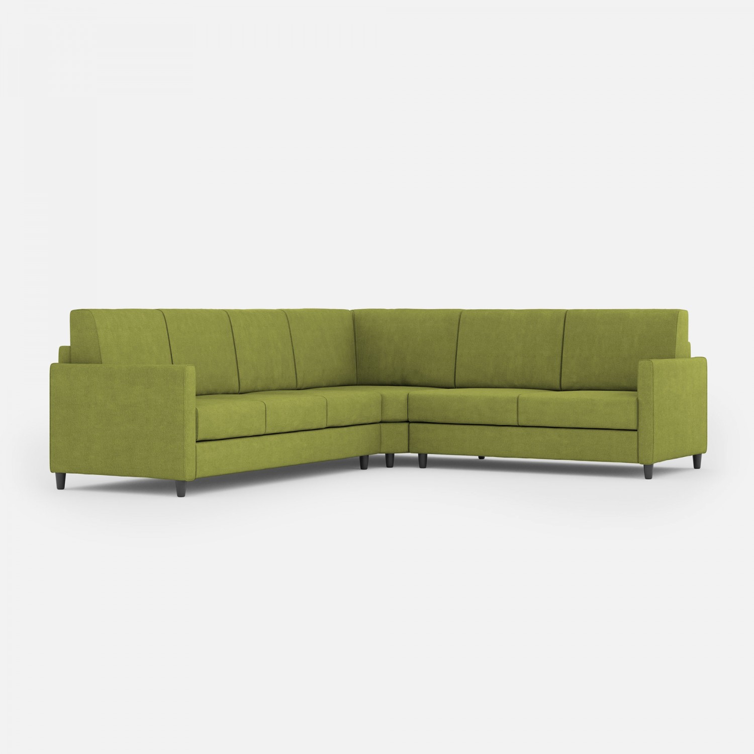 Ityhome Divano Karay 3 posti (tre sedute da 60cm)+ angolo + divano 2 posti medio (due sedute da 70cm) misure esterne L.281x241 colore verde