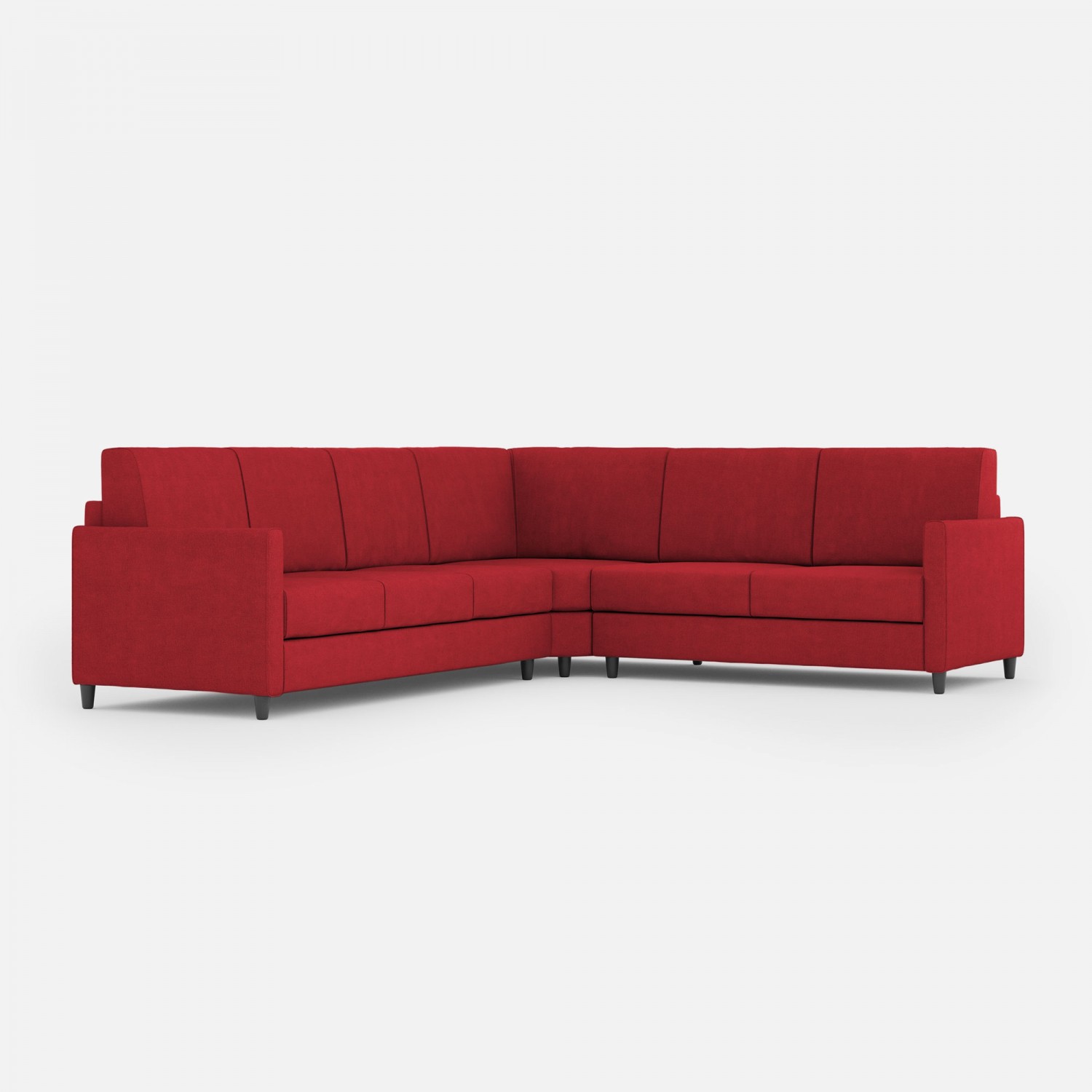 Ityhome Divano Karay 3 posti (tre sedute da 60cm)+ angolo + divano 2 posti medio (due sedute da 70cm) misure esterne L.281x241 colore rosso