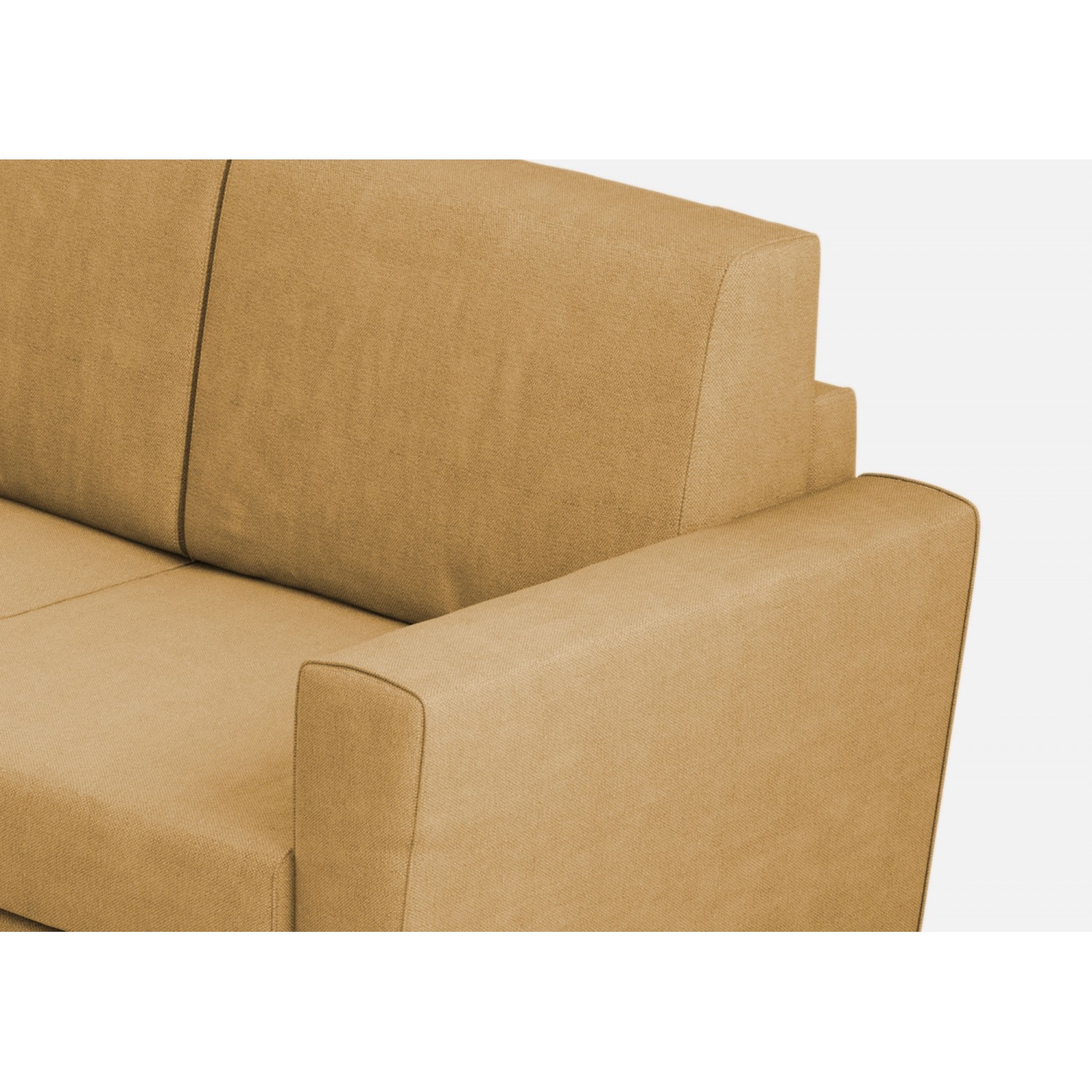 Ityhome Divano Yasel 3 posti (tre sedute da 60cm)+ angolo + divano 2 posti medio (due sedute da 70cm) misure esterne L.288x248 ocra
