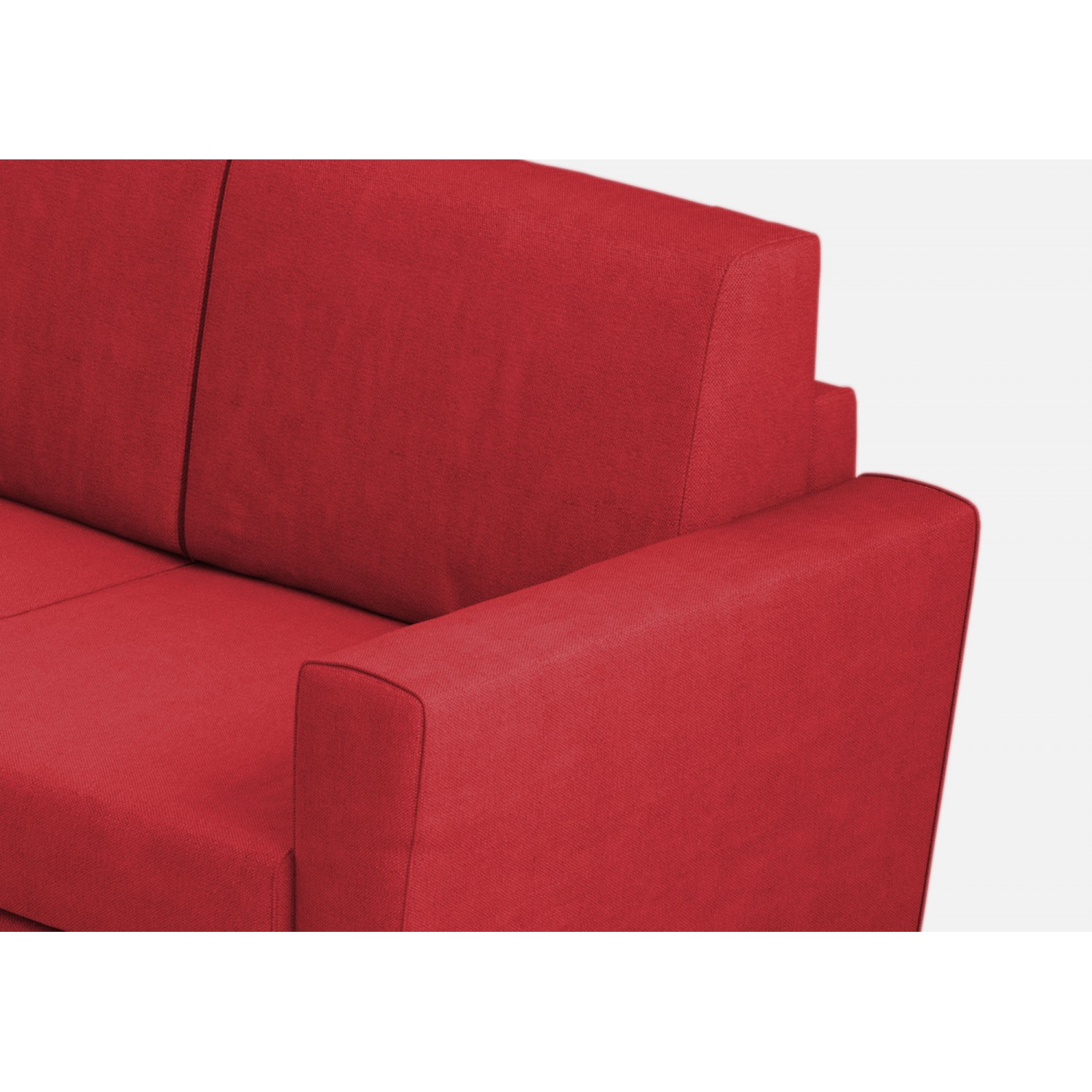 Ityhome Divano Yasel 3 posti  (tre sedute da 60cm) + angolo + divano 2 posti( due sedute da 60cm) misure esterne L.288x228 rosso