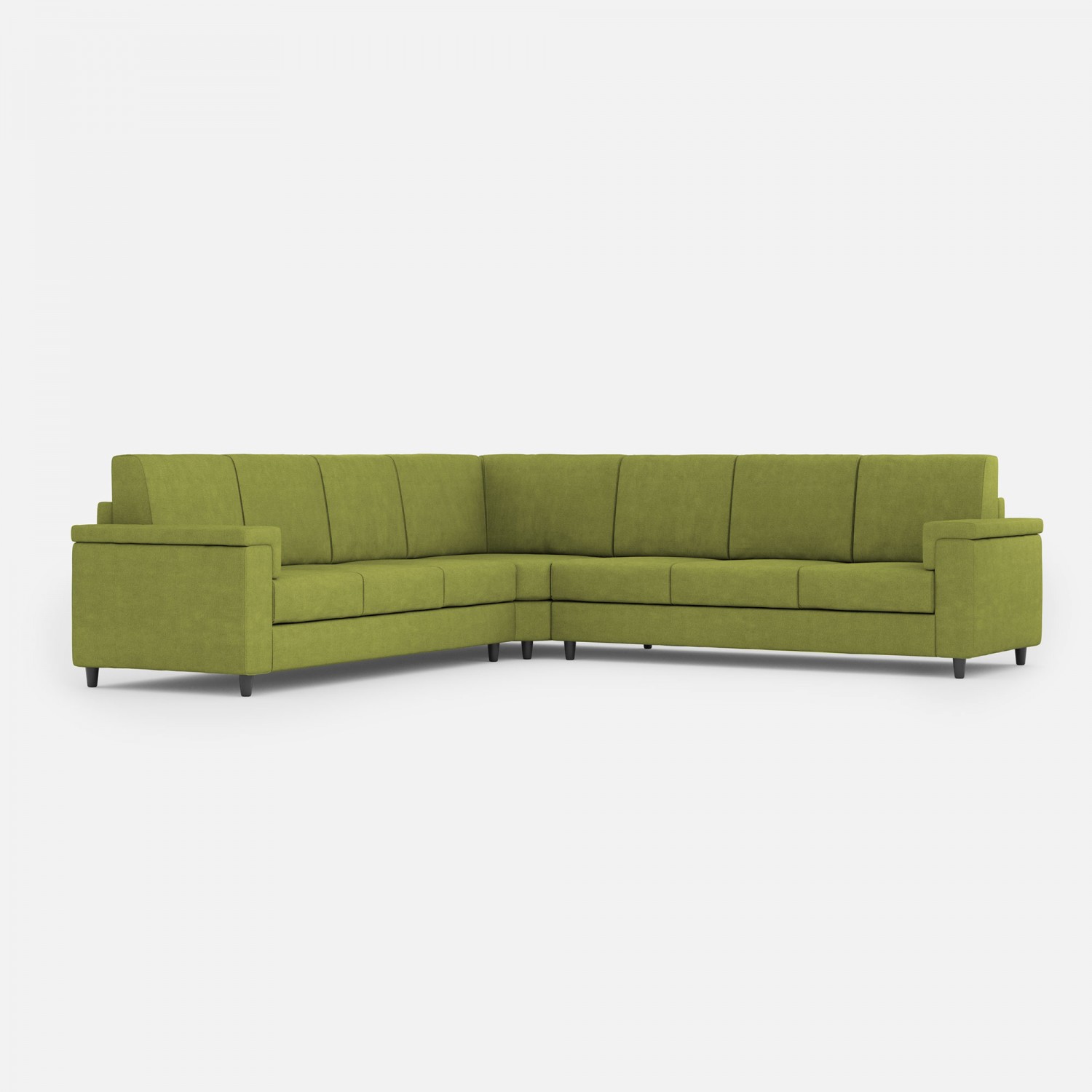 Ityhome Divano Marrak 3 posti  (tre sedute da 60cm) + angolo + divano 3 posti (tre sedute da 60cm) misure esterne L.286x286 colore verde