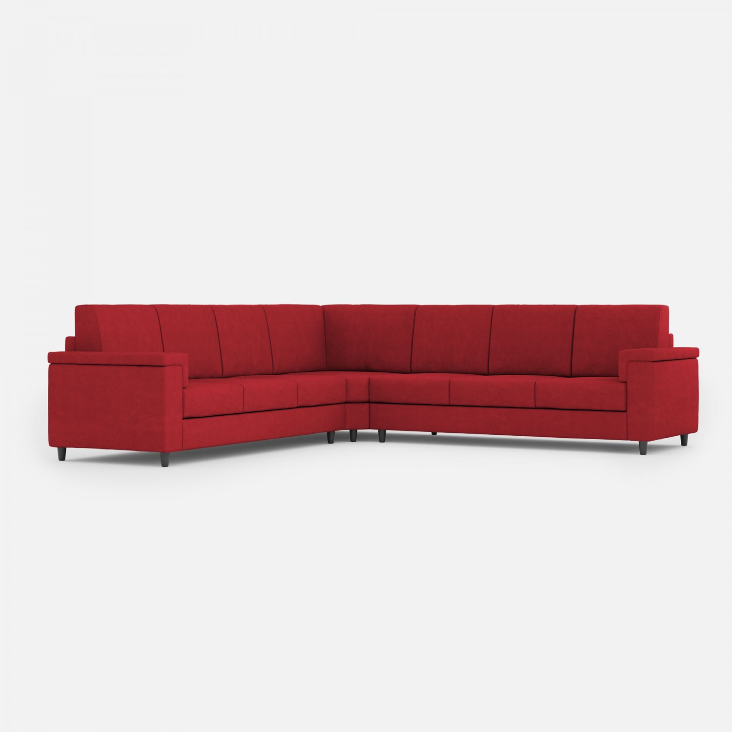 Ityhome Divano Marrak 3 posti  (tre sedute da 60cm) + angolo + divano 3 posti (tre sedute da 60cm) misure esterne L.286x286 colore rosso