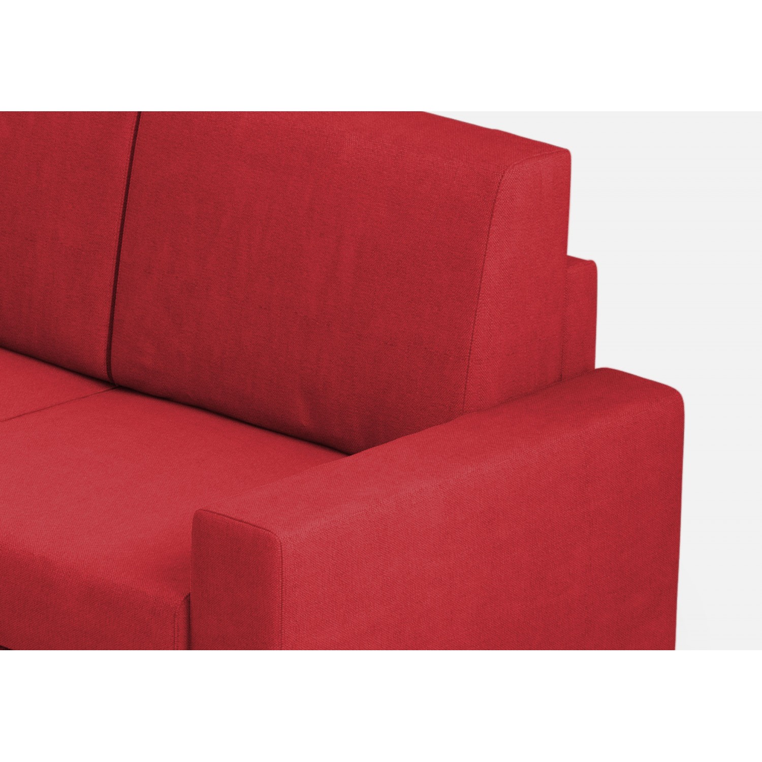 Ityhome Divano Sakar 3 posti  (tre sedute da 60cm) + angolo + divano 3 posti (tre sedute da 60cm) misure esterne L.286x286 colore rosso