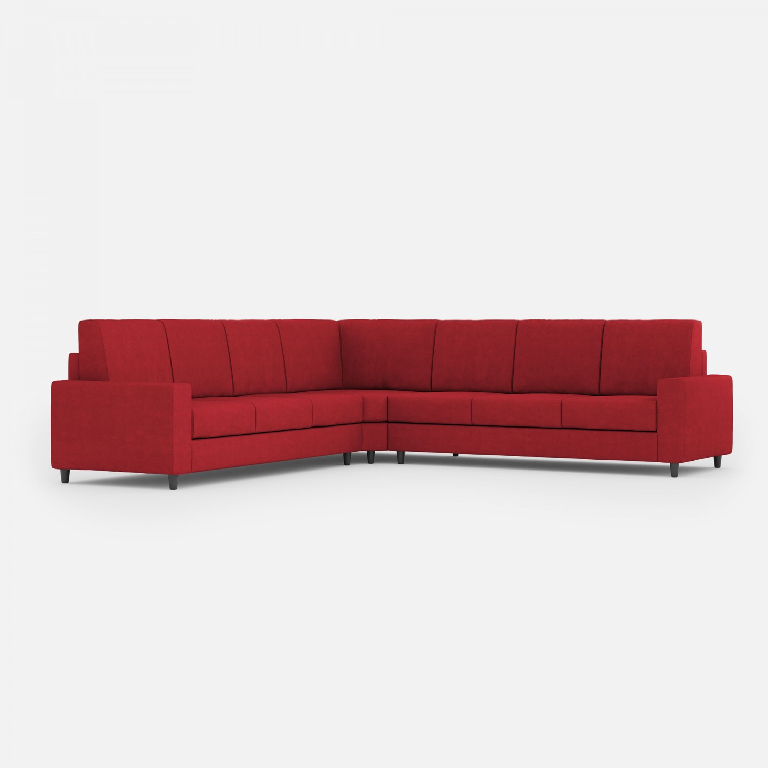 Ityhome Divano Sakar 3 posti  (tre sedute da 60cm) + angolo + divano 3 posti (tre sedute da 60cm) misure esterne L.286x286 colore rosso