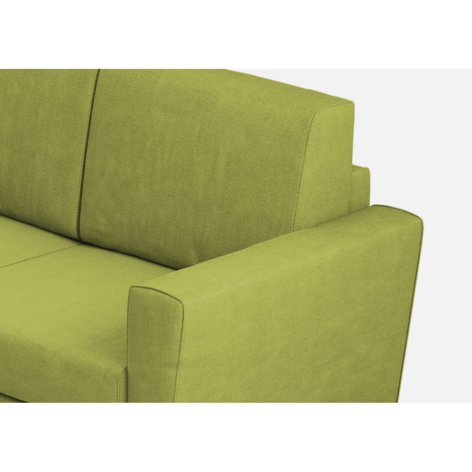 Ityhome Divano Yasel 3 posti  (tre sedute da 60cm) + angolo + divano 3 posti (tre sedute da 60cm) misure esterne L.288x288 verde
