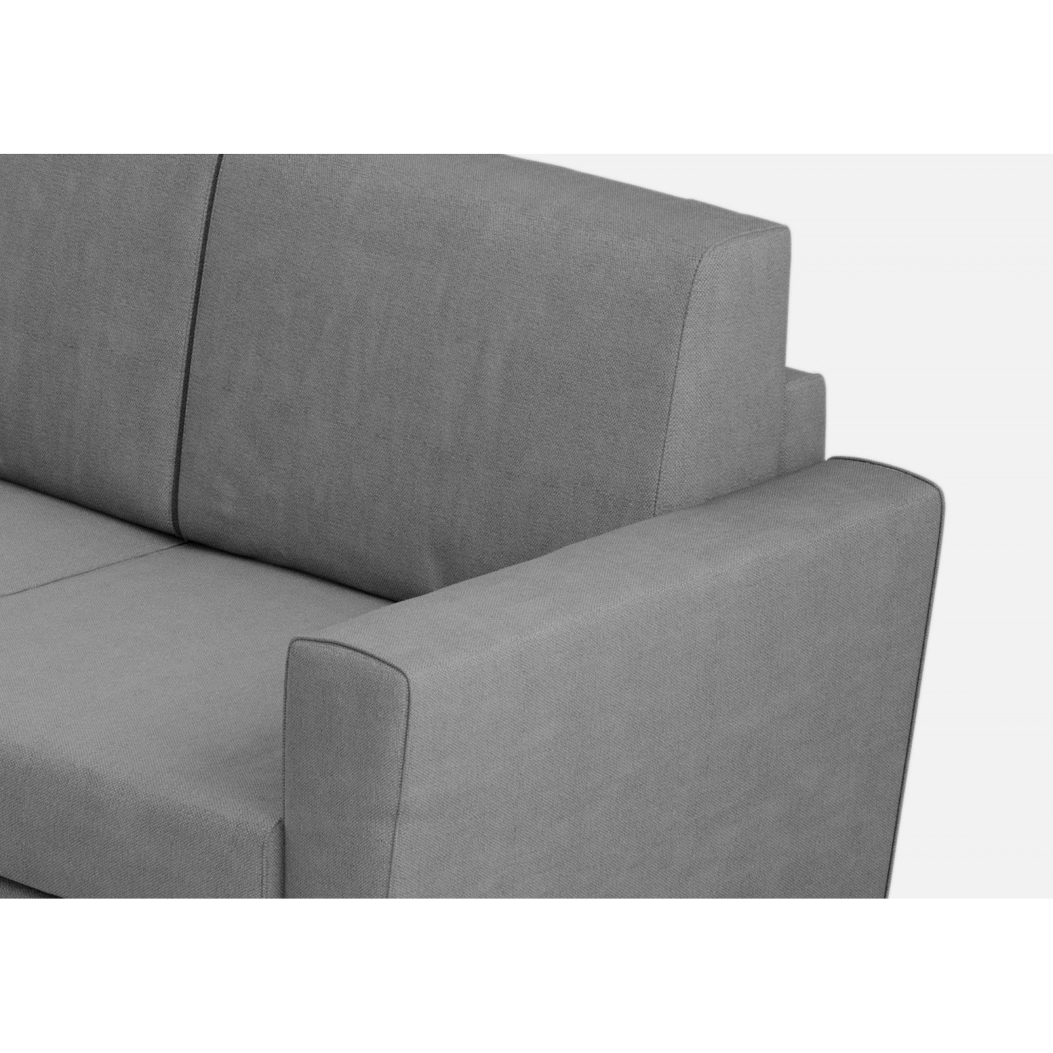 Ityhome Divano Yasel 3 posti  (tre sedute da 60cm) + angolo + divano 3 posti (tre sedute da 60cm) misure esterne L.288x288 grigio