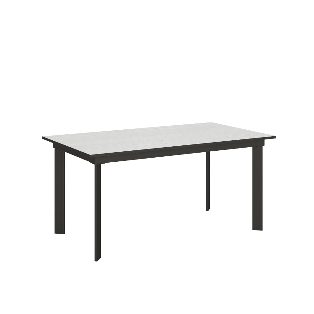 Itamoby Tavolo Naxy piano bianco frassino  gambe cemento cm. 90x180 allungabile fino a cm. 440 L.160 P.90 H.74 (Allungabile fino a 220)